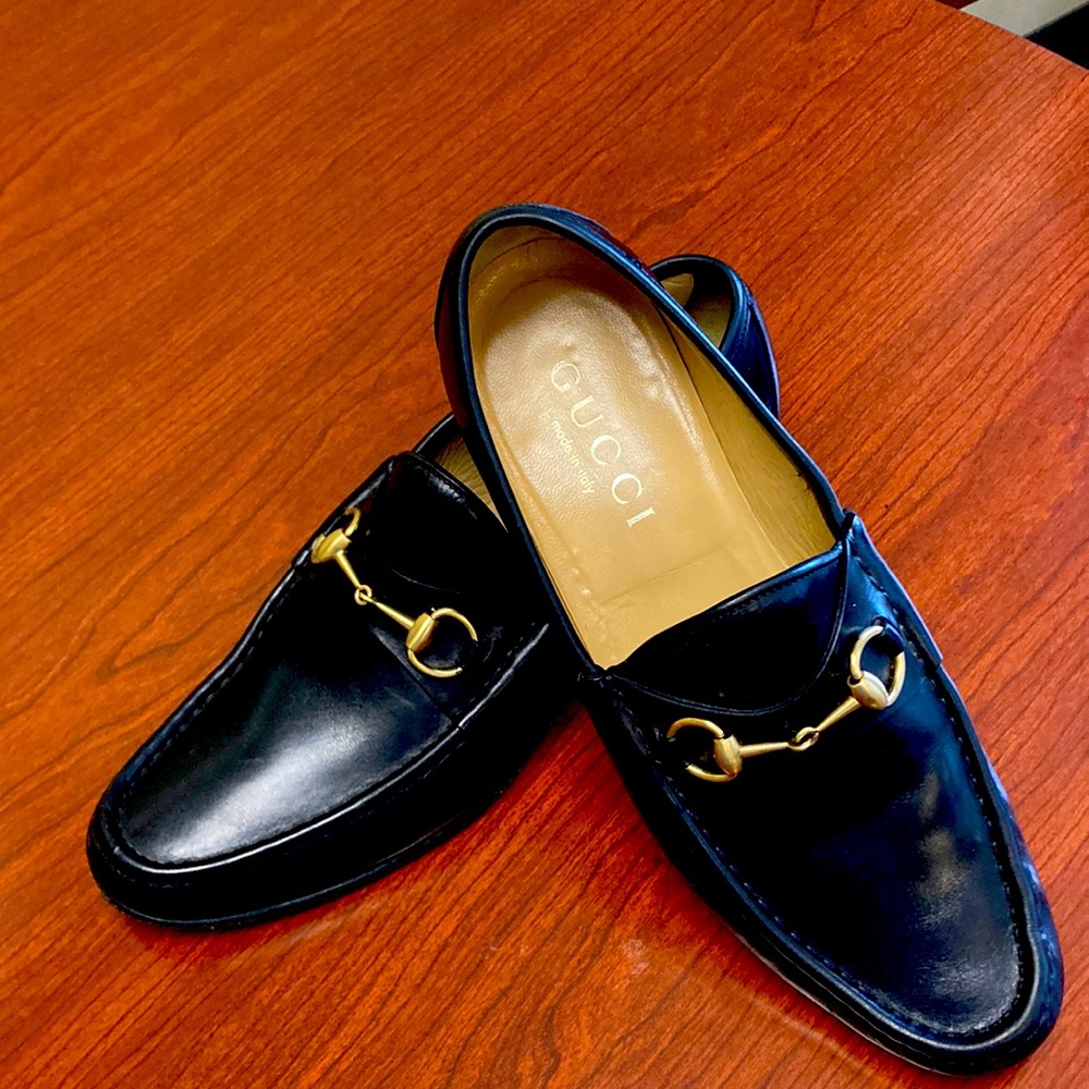 Gucci Mens Classic Black 1953 Leather Horse bit loafer 12 B.